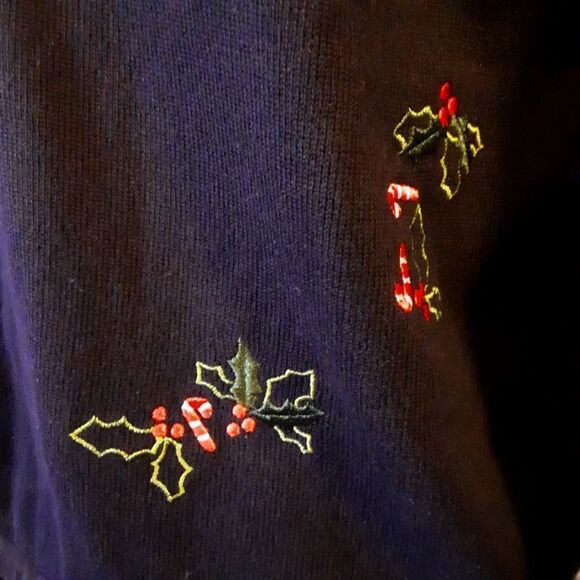 Vintage Paul Harris Design Black Embroidered Christmas Cardi… - Picture 4 of 5
